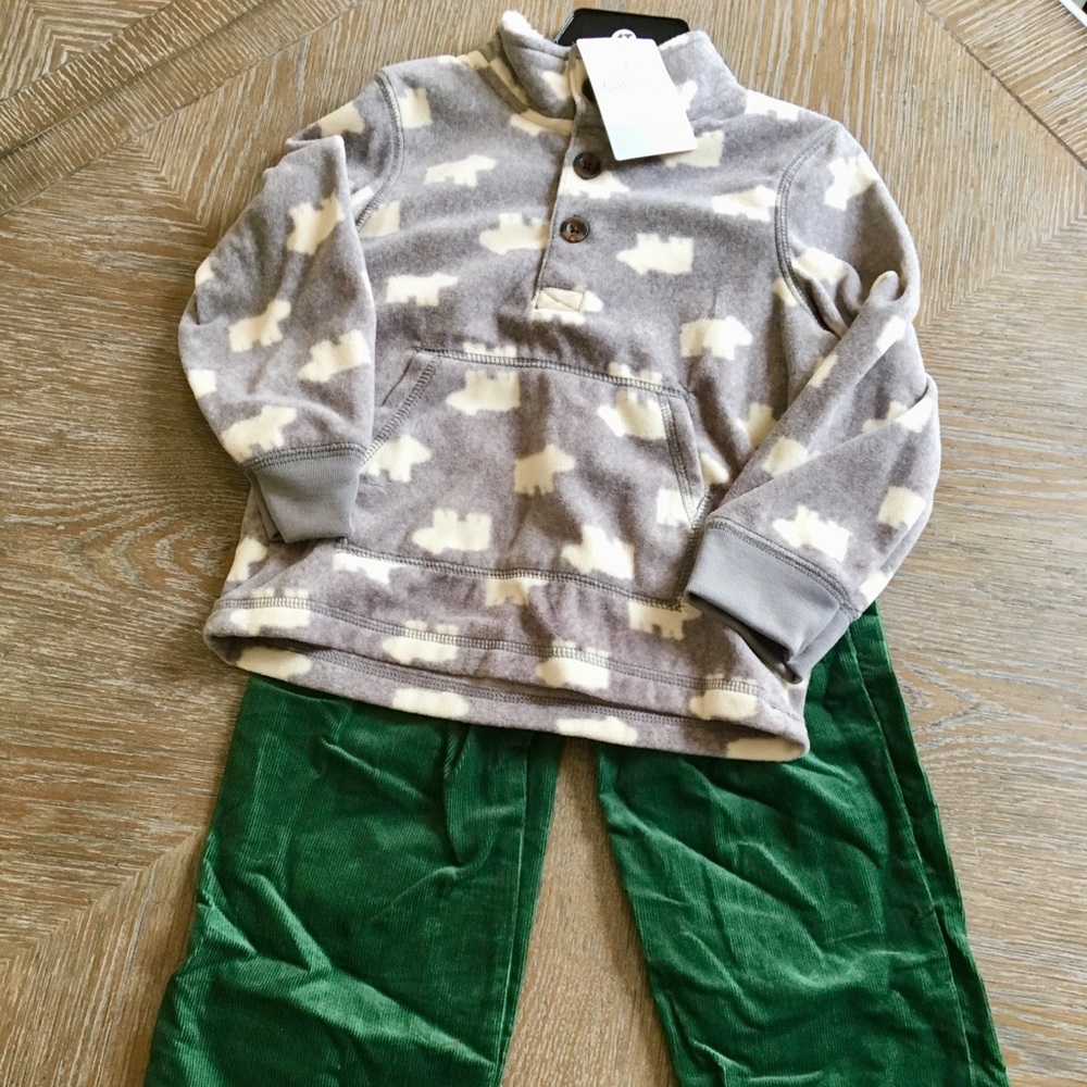 Carter’s Corduroy Boys Gray Polar Bear Set 4T